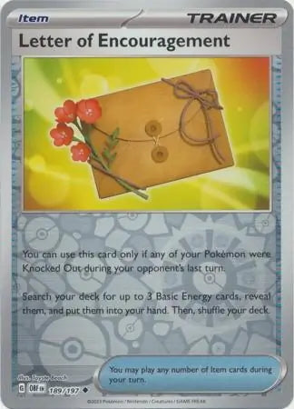 Obsidian Flames Letter of Encouragement #189/197 reverse holo